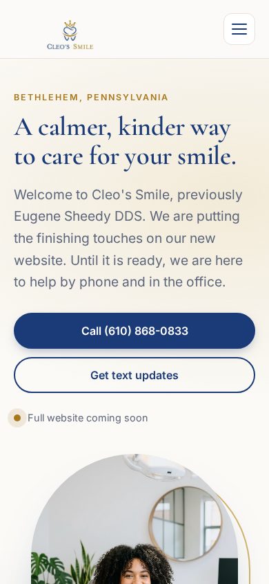 Cleo's Smile on a phone