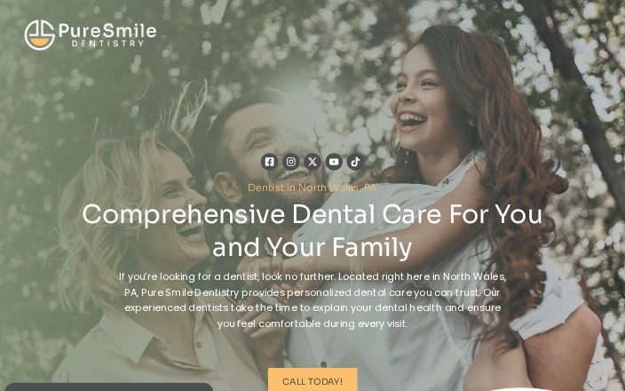 Pure Smile Dentistry: the website Dental Space built, North Wales, PA