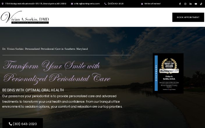 Vivian A. Sorkin, D.M.D.: the website Dental Space built, Brandywine, MD